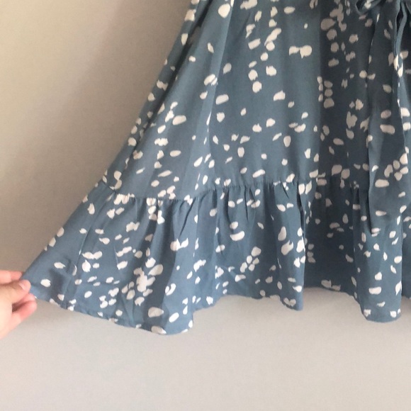 NWT Dusty Blue Faux Wrap Dress - Picture 6 of 7